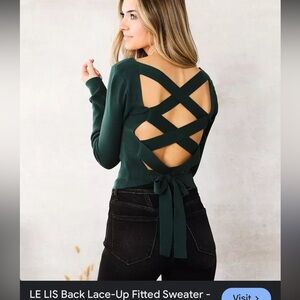 Le Lis hunter green Long Sleevefull knit sweater* NWT